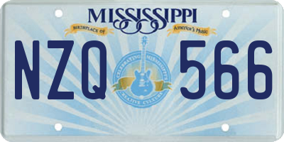 MS license plate NZQ566