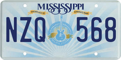 MS license plate NZQ568
