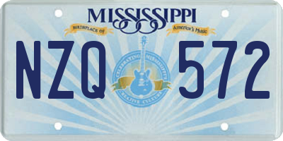 MS license plate NZQ572