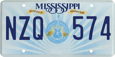 MS license plate NZQ574