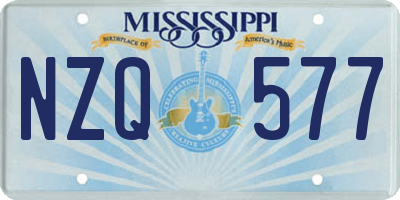 MS license plate NZQ577