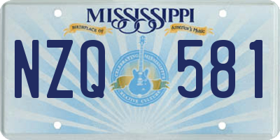 MS license plate NZQ581