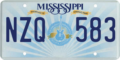 MS license plate NZQ583