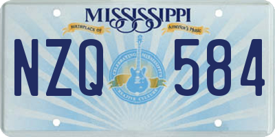 MS license plate NZQ584