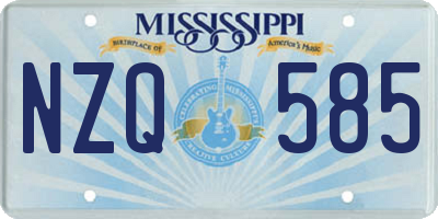 MS license plate NZQ585