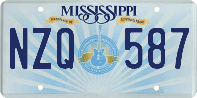 MS license plate NZQ587