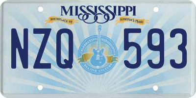 MS license plate NZQ593