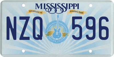 MS license plate NZQ596