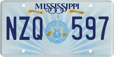 MS license plate NZQ597