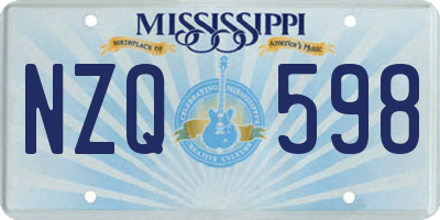 MS license plate NZQ598