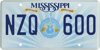 MS license plate NZQ600