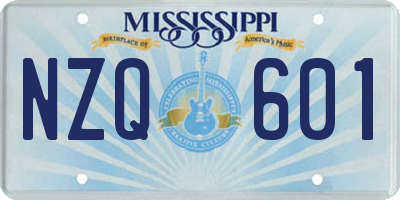 MS license plate NZQ601