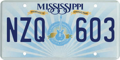 MS license plate NZQ603