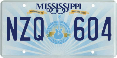 MS license plate NZQ604