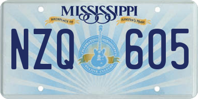 MS license plate NZQ605