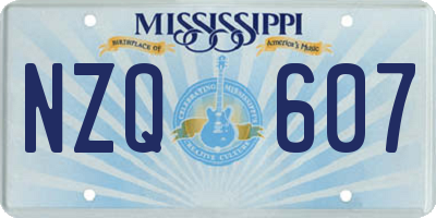MS license plate NZQ607