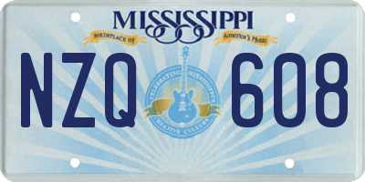 MS license plate NZQ608
