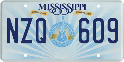 MS license plate NZQ609