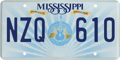 MS license plate NZQ610