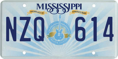 MS license plate NZQ614
