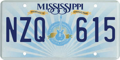 MS license plate NZQ615