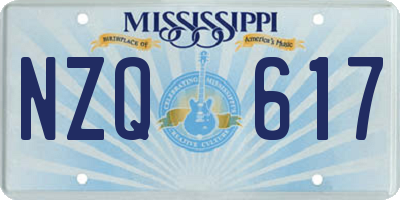 MS license plate NZQ617