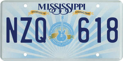 MS license plate NZQ618