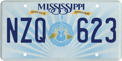 MS license plate NZQ623