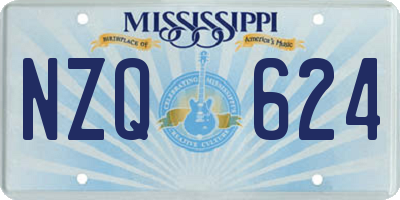 MS license plate NZQ624