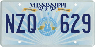MS license plate NZQ629