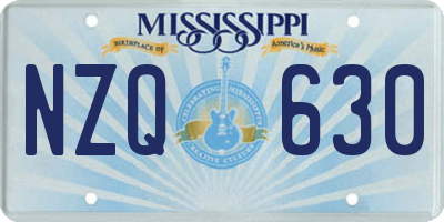 MS license plate NZQ630