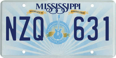 MS license plate NZQ631