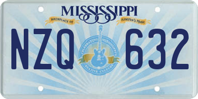 MS license plate NZQ632