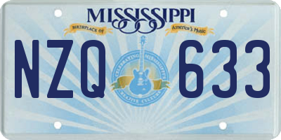 MS license plate NZQ633
