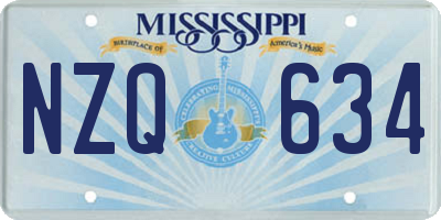 MS license plate NZQ634