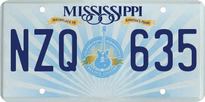 MS license plate NZQ635