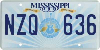 MS license plate NZQ636