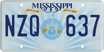 MS license plate NZQ637