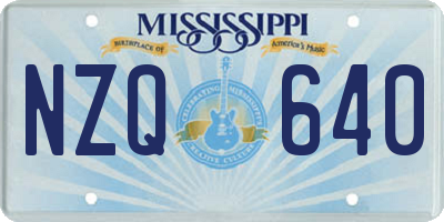 MS license plate NZQ640