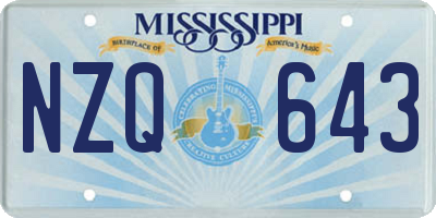 MS license plate NZQ643