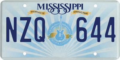 MS license plate NZQ644