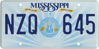 MS license plate NZQ645