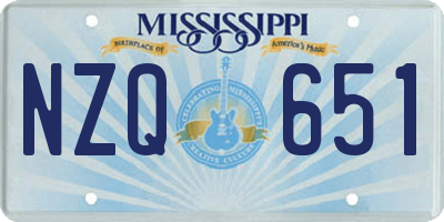 MS license plate NZQ651
