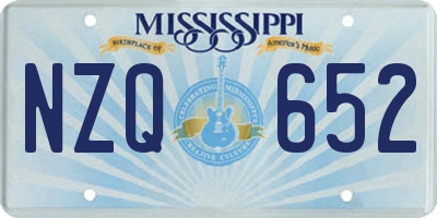 MS license plate NZQ652