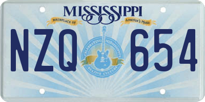 MS license plate NZQ654