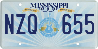 MS license plate NZQ655