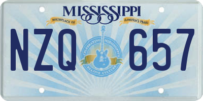 MS license plate NZQ657