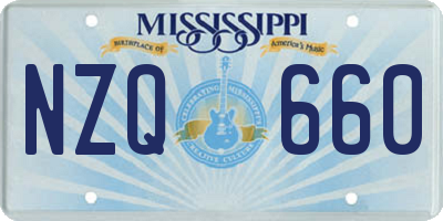 MS license plate NZQ660