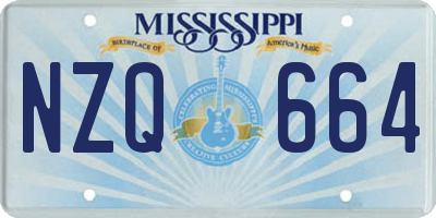 MS license plate NZQ664