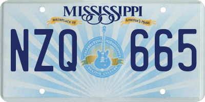 MS license plate NZQ665